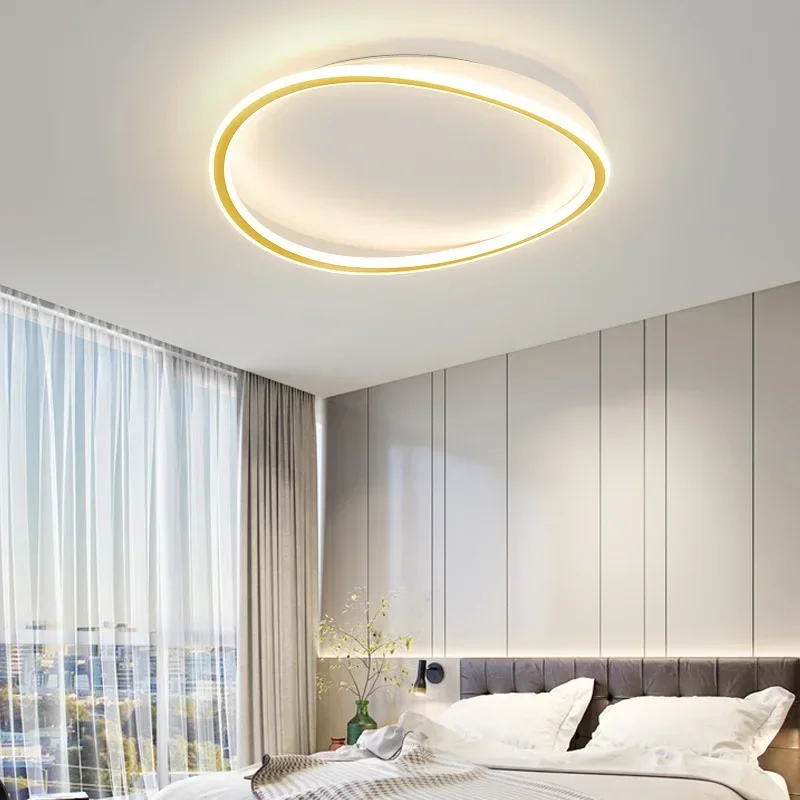 Contemporary Ringed Oval Flush Mount Ceiling Lights | LED
