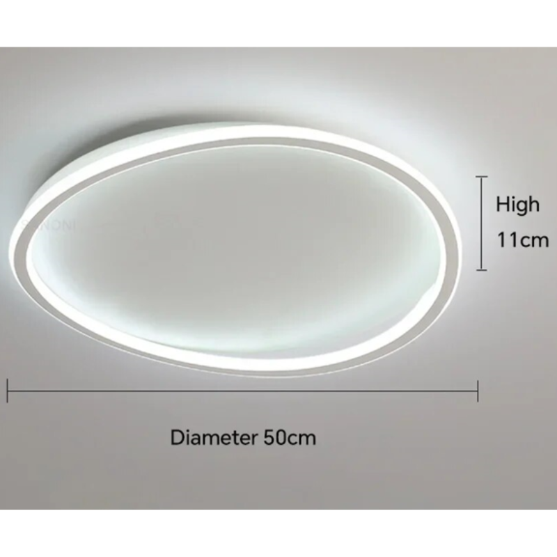 Contemporary Ringed Oval Flush Mount Ceiling Lights | LED