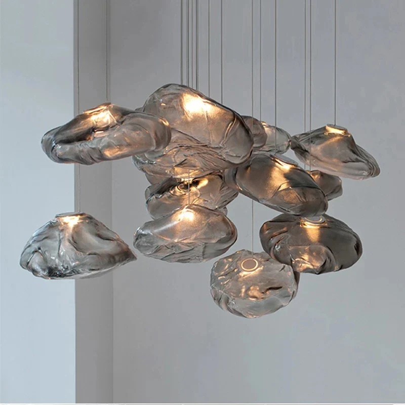 Floating Cloud-Inspired Sculptural Glass Pendant Light | LED