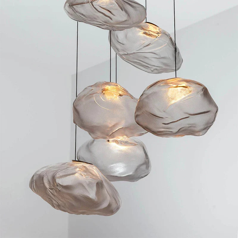 Floating Cloud-Inspired Sculptural Glass Pendant Light | LED