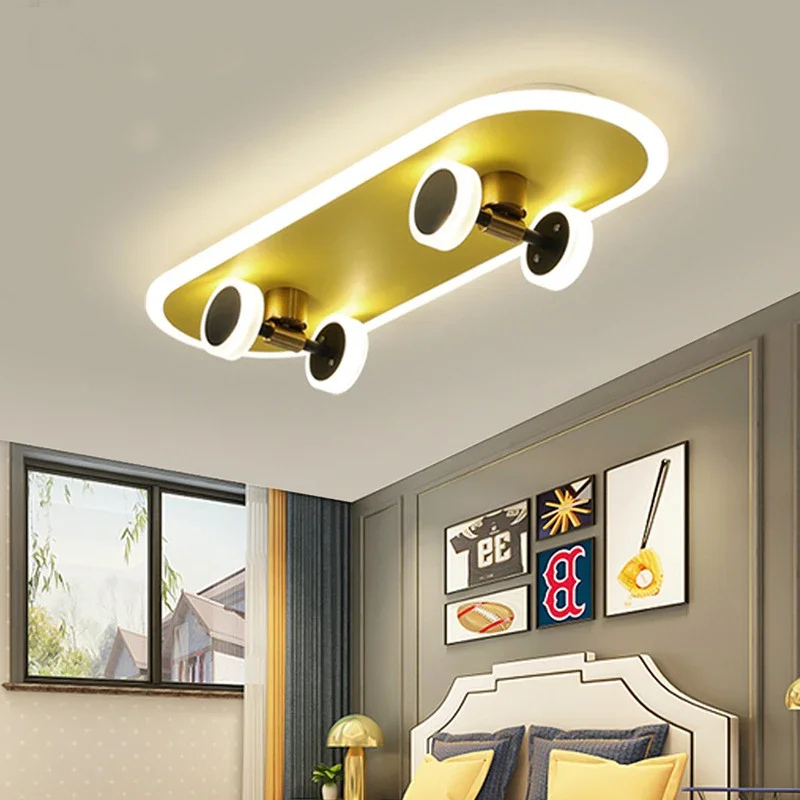Playful Skateboard-Inspired Bedroom Ceiling Lights | LED